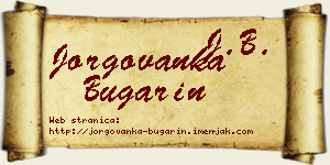 Jorgovanka Bugarin vizit kartica